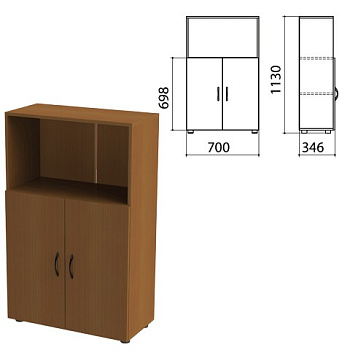 Шкаф для бумаг "Канц" полузакрытый, 2 двери (700*330*1130мм) цвет орех