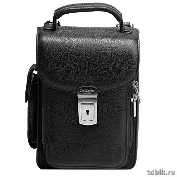 Сумка для документов Dr.Koffer 16*21*9см, нат. кожа, черная