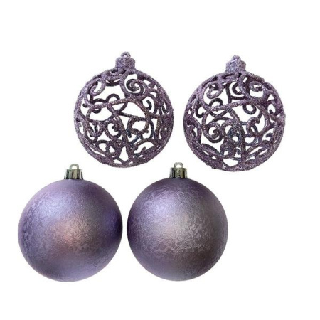 Набор шаров  цвет фиолетовый  80 мм 4 шт