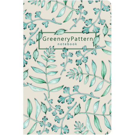 Блокнот А6  96л., 105*148 мм, твердая обложка "Greenery Pattern"