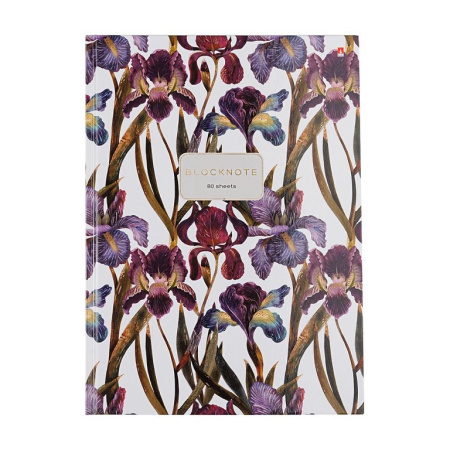 Бизнес-блокнот А4  80л., 200*290 мм, "FLORA.ИРИСЫ"