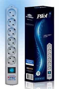 Сетевой фильтр Pilot S 1.8м (6 розеток) белый