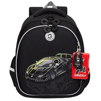 Рюкзак каркасный для мальчика Grizzly 28*36*20 см., черный