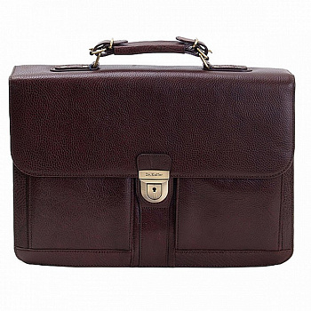Портфель Dr.Koffer 40*29*12см, нат. кожа, со съемным плечевым ремнем, коричневый