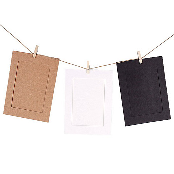 Рамки для фотографий в наборе 9х13 см (10 бум. рамок, 10 прищепок+ шпагат)