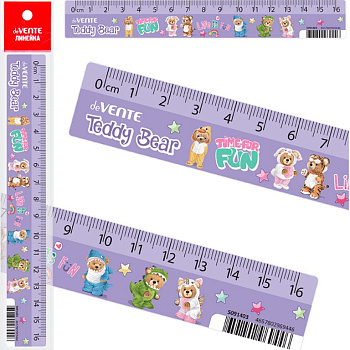Линейка 16 см. пласт. deVENTE "Teddy Bear"
