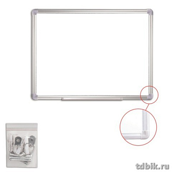 Доска маркерная  450*600 мм (магнит) STAFF с лотком, алюминиевая рама