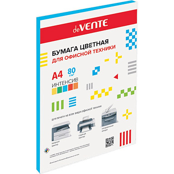 Бумага "deVente" 80г/м2 А4,  20 лист/уп, синий интенсив