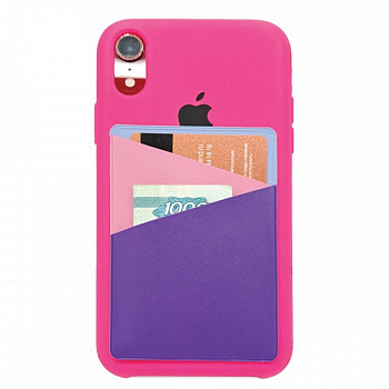 Карман для телефона самоклеящийся 65х98 мм, цв. фиолетовый, ДПС