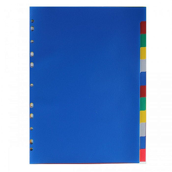 Разделитель цветной А4 12 разделов пластик Attomex