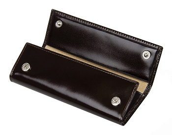 Футляр для ключей Alliance нат. кожа 14x5,5см, на 2 кнопках, т-коричневый