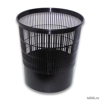 Корзина для бумаг пластиковая 18л сетчатая, черная СТАММ