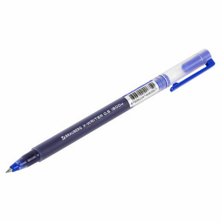 Ручка гелевая Brauberg "X-WRITER 1800" 0,5мм синяя (линия 0,4мм, одноразовая)