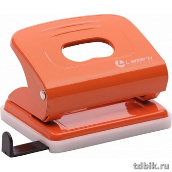 Дырокол до 20л метал. Lаmark "Mettallic", с линейкой оранжевый