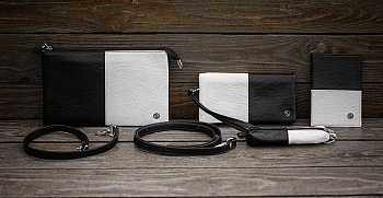 Портмоне D.Morelli "Duo" нат. кожа, черно-белое