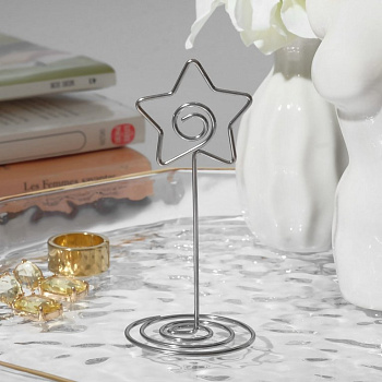 Мемо-клип  "Звезда" цв. серебро