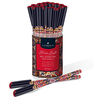 Ручка шариковая с рис. масляная LOREX "DEAR CARPETS Slim Soft" синяя (ст.140мм, лин.0,5)