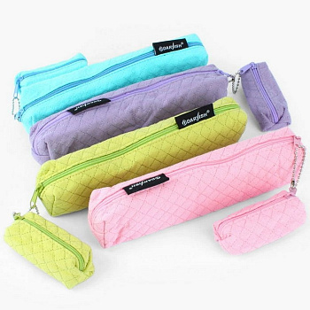 Пенал  для девочки "Стеганый +кошелек" (ассорти)