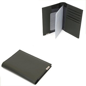 Обложка для документов FABRETTI женская, нат. кожа, 10*14*1,5см, темно-зеленый