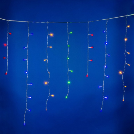 Гирлянда уличная Бахрома 10*0,7м, 480 цветных ламп, 1 реж. (мерц.), прозр.провод (5м), IP44