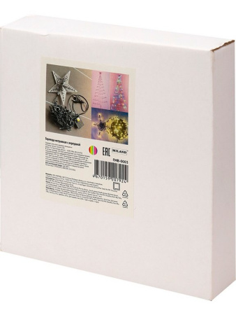 Гирлянда комнатная Нить  9м, 100 цветных ламп, 8 реж., темный провод 220Вт (со звездой) MILAND