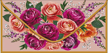 Конверт (для денег) без надписи (цветы)