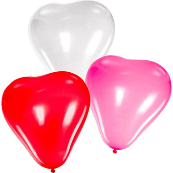 Шар воздушный 12 дюймов (30см)  без рисунка "Heart" (ассорти) deVENTE