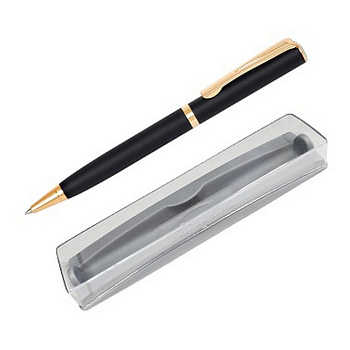 Ручка шариковая Flair "Golden eve" подар.футляр корп мет. черный синяя 0,7мм (стерж.116мм)