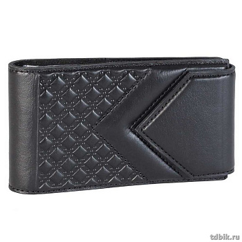 Визитница Макей 74*115мм односекционная,нат.кожа, черная