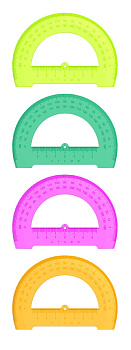 Транспортир пластик 12 см. 180 град. флуоресцентный Стамм