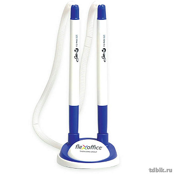 Ручка шариковая настольная бело-синий корпус 2шт FLEXOFFICE Smart