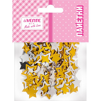 Пайетки декоративные звезды "DIY Stars" 15 г deVENTE (золото/серебро)
