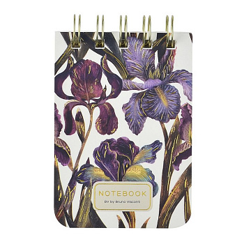 Блокнот А7  40л.,  75*105 мм, на гребне Bruno Visconti CUTE JOURNAL "Flora. Ирисы"