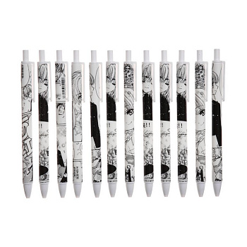 Ручка гелевая с рис. автоматическая Calligrata "Комикс Аниме" 0,38мм, черная