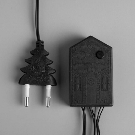 Гирлянда комнатная Нить 10м, 100 цв. ламп, 8 реж., тёмный провод (от -10 до +35 °С)