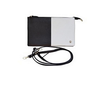 Сумка женская-клатч  D.Morelli , нат. кожа "Duo" черно-белая