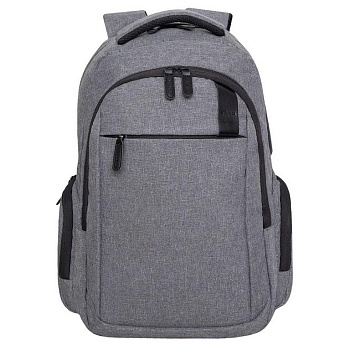 Рюкзак молодежный мужской Grizzly 46*31*18 см., серый/черный