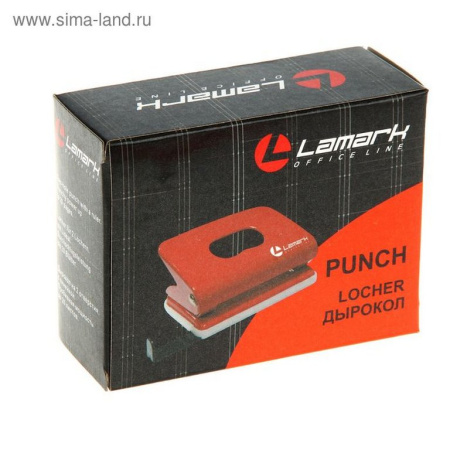 Дырокол до 20л метал. Lаmark "Mettallic", с линейкой синий