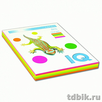 Бумага IQ mixed 80 А4, 200 лист/уп, смесь неоновых цветов