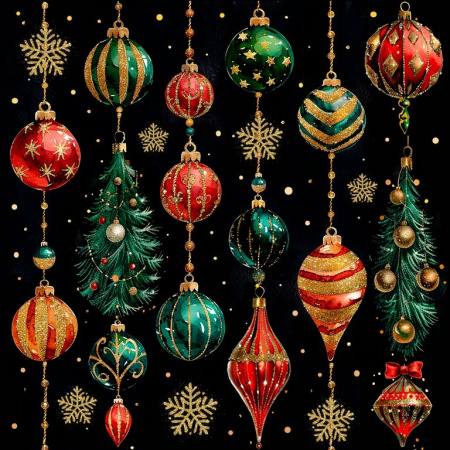 Бумага упаковочная НГ 70*100см  в рулоне (елки, шары, снежинки)