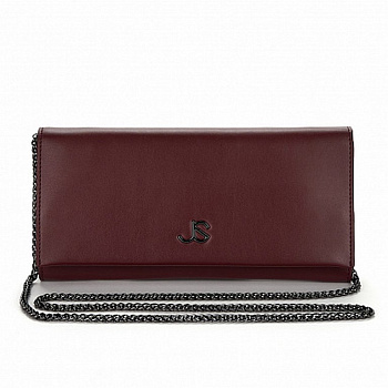 Сумка женская-клатч Jane's Story бургунди, нат. кожа