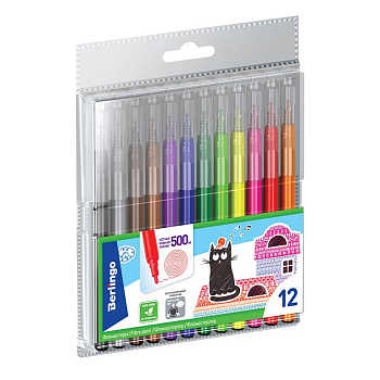 Набор фломастеров 12 цв. Berlingo "Жил-был кот"