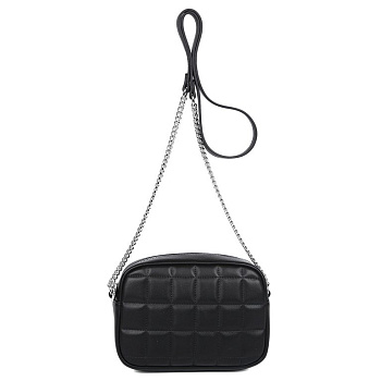 Сумка женская FABRETTI 21х15х7 см, нат. кожа, черный