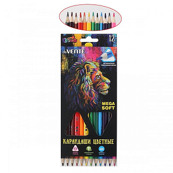 Набор карандашей  12 цв. трехгранные deVENTE "Trio Mega Soft"