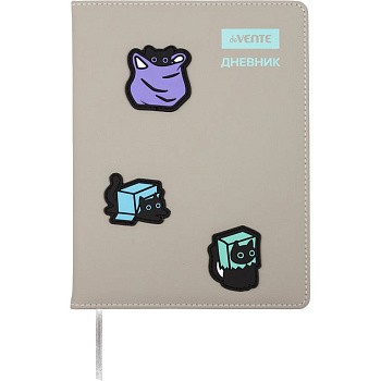 Дневник школьный твердая обложка с поролоном, кожзам deVENTE "Cats&Boxes" 48л