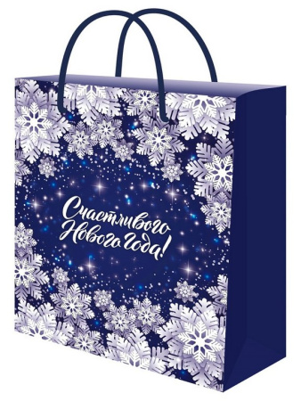 Пакет бумажный НГ 26*32см ламиниров. "Счастливого нового года" MILAND