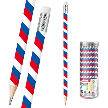 Карандаш ч/г HB deVENTE с ластиком (триколор)