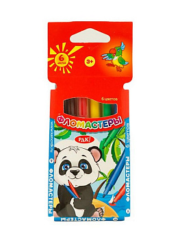 Набор фломастеров  6 цв. Фабрика Цвета "Панда"