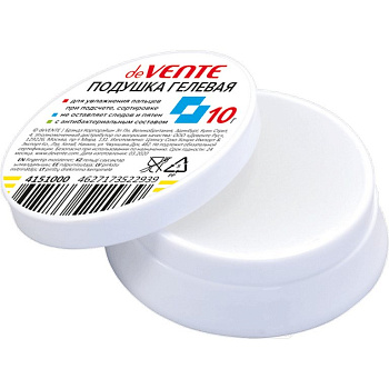 Гель для увлажнения пальцев 10 г антибактериальный deVENTE белый