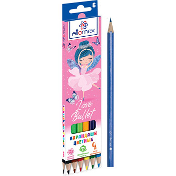 Набор карандашей   6 цв. Attomex "Ballet"